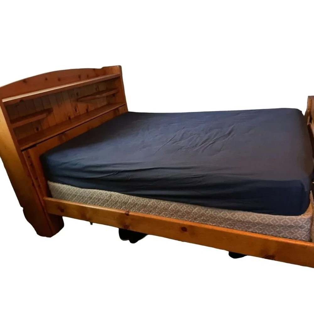 Vintage Cannon Full Fitted Sheet Used Dark Blue 1 Piece